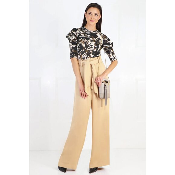 NWT Mother Of Pearl SS20 Ivory Cream "Iona" Wide Leg Belted Pants sz N/A - Picture 8 of 10